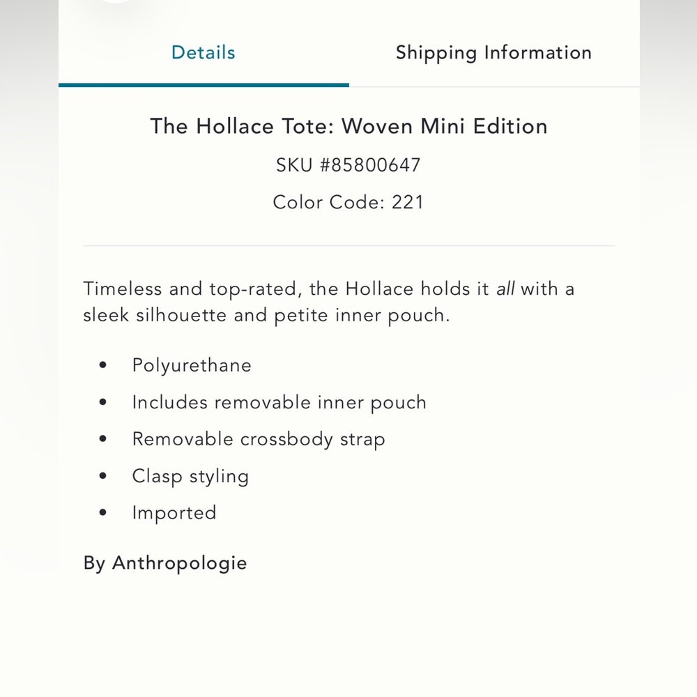 Anthropologie The Hollace Tote: Woven mini Bag - Picture 2 of 7